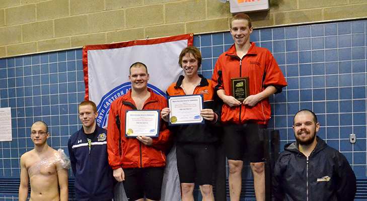 Men's Swimming Nets Third Place At NEAC Championships