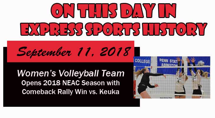 ‘On This Day’ Women's Volleyball Team Starts 2018 NEAC Play with Win