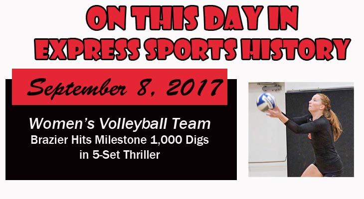 'On This Day' Brazier Becomes Third Player to Hit 1,000 Digs in 5-Set Thriller