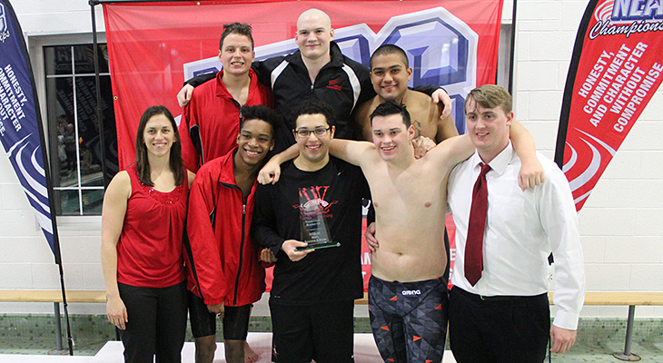 Men's Swimming Places Second At NEAC Championships