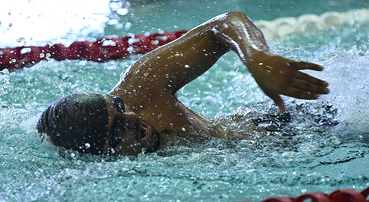 Men's Swimming Shows Strongly In Three-Team Meet