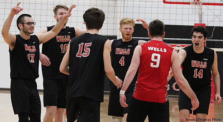Two More Wins For Wells Men's Volleyball