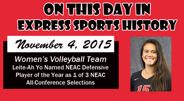 'On This Day' Leite-Ah Yo Named NEAC Defensive Player of the Year